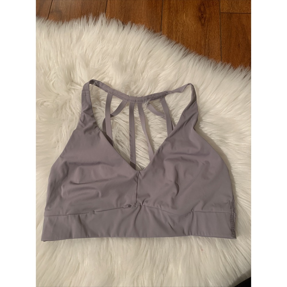 athleta sports bra 34B/C nude fancy back grey sexy nwot